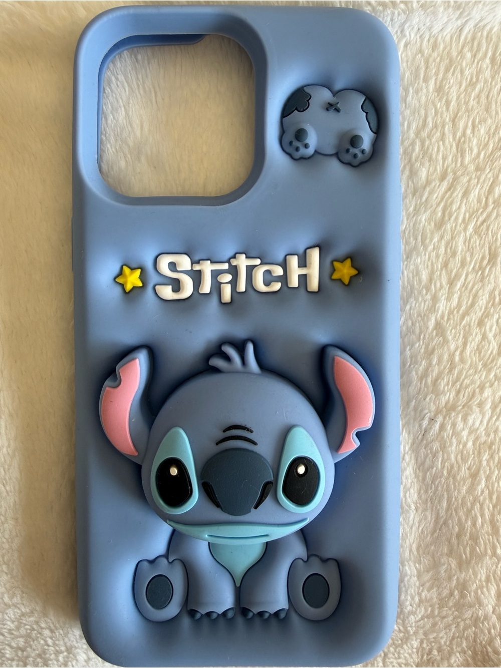 Stitch Blue Silicone Phone Case - Cute 3D Character